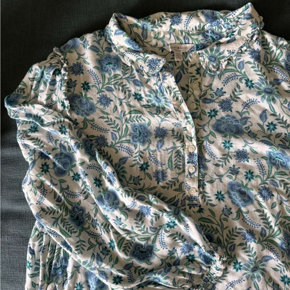 Lucky Brand Floral Button-Up Blouse